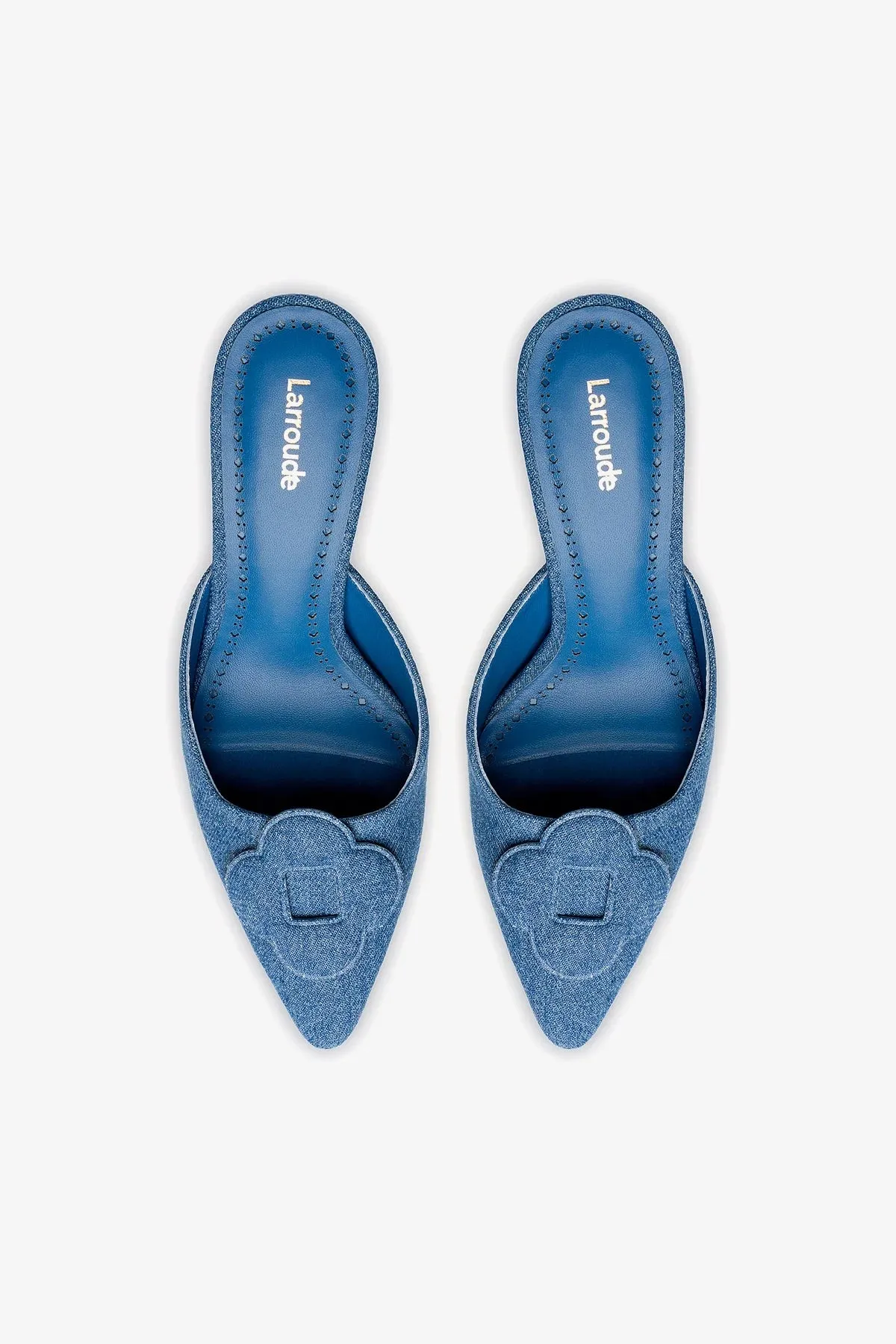 Flora Pump In Blue Stoned Denim,Women Heel