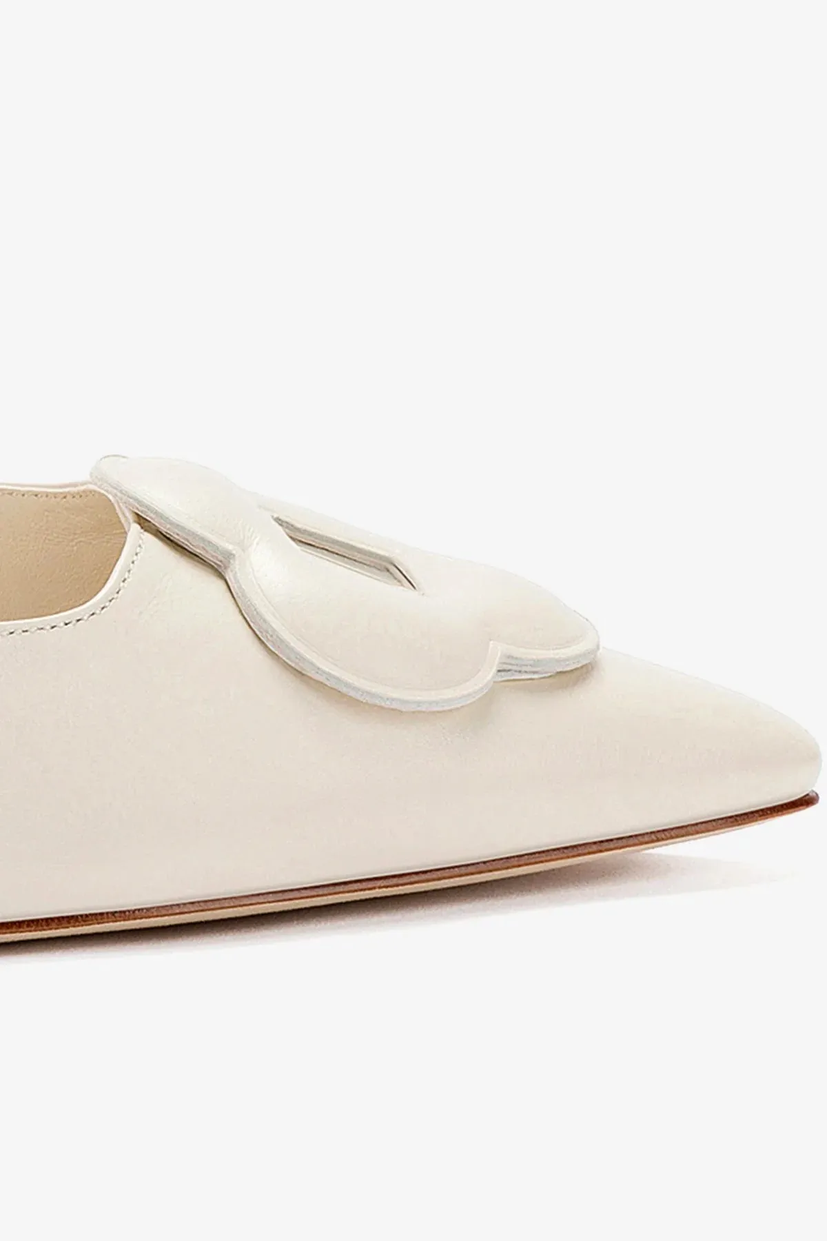 Flora Pump In Ivory Leather,Women Heel