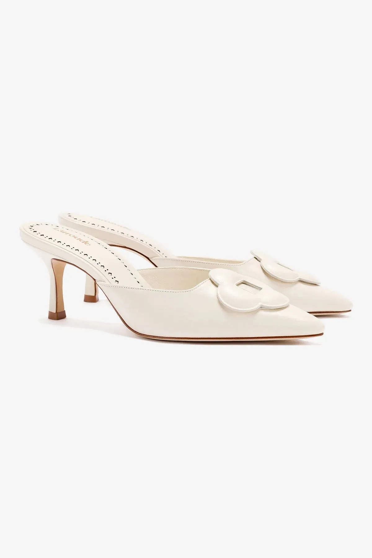Flora Pump In Ivory Leather,Women Heel