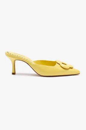 Flora Pump In Lemonade Leather,Women Heel