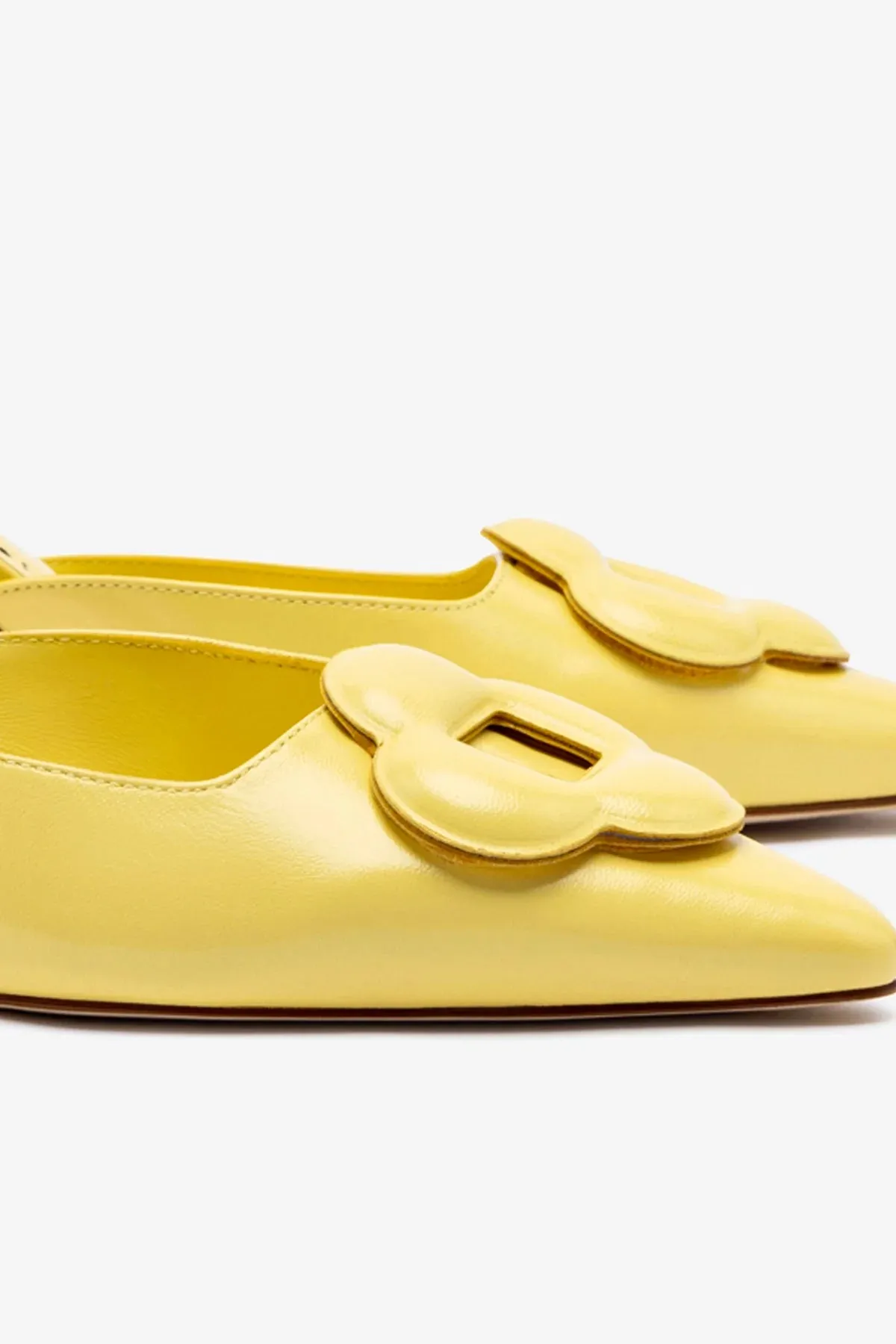 Flora Pump In Lemonade Leather,Women Heel