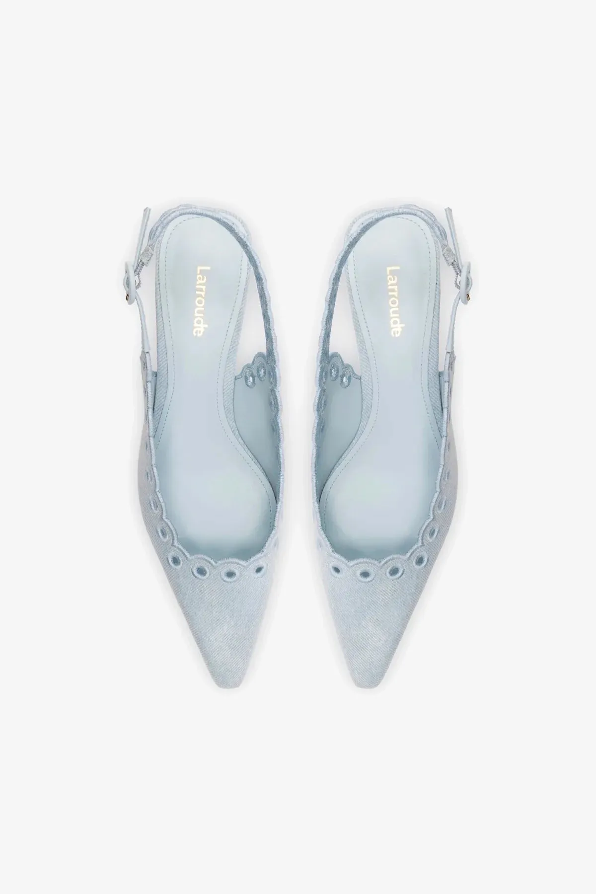 Florence Broderie Pump In Maya Denim,Women Heel