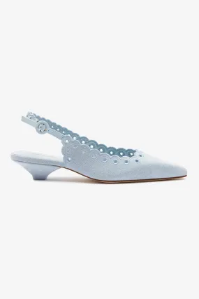 Florence Broderie Pump In Maya Denim,Women Heel