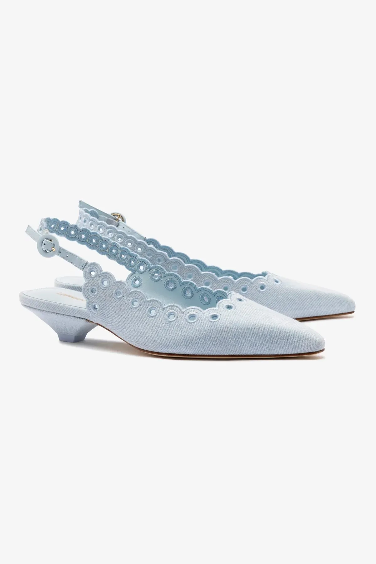 Florence Broderie Pump In Maya Denim,Women Heel