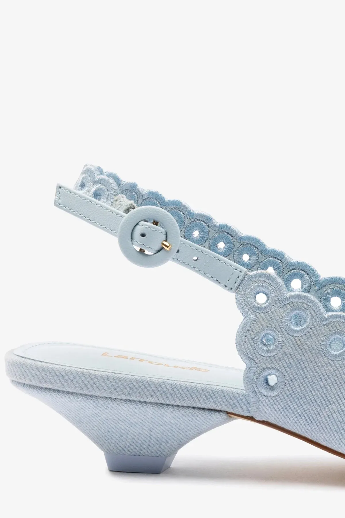 Florence Broderie Pump In Maya Denim,Women Heel