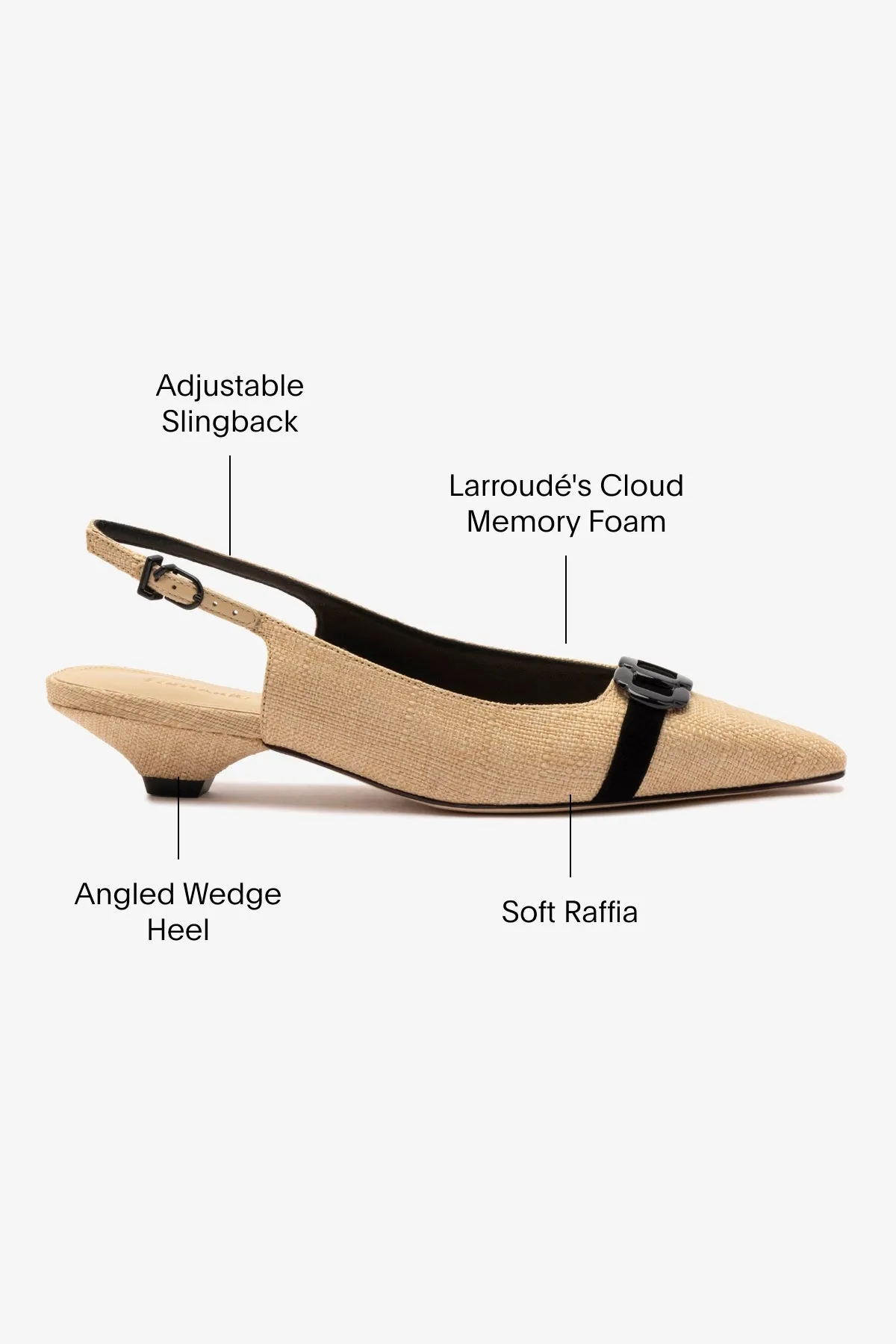 Franca Pump In Beige Raffia and Black Trimming,Women Heel