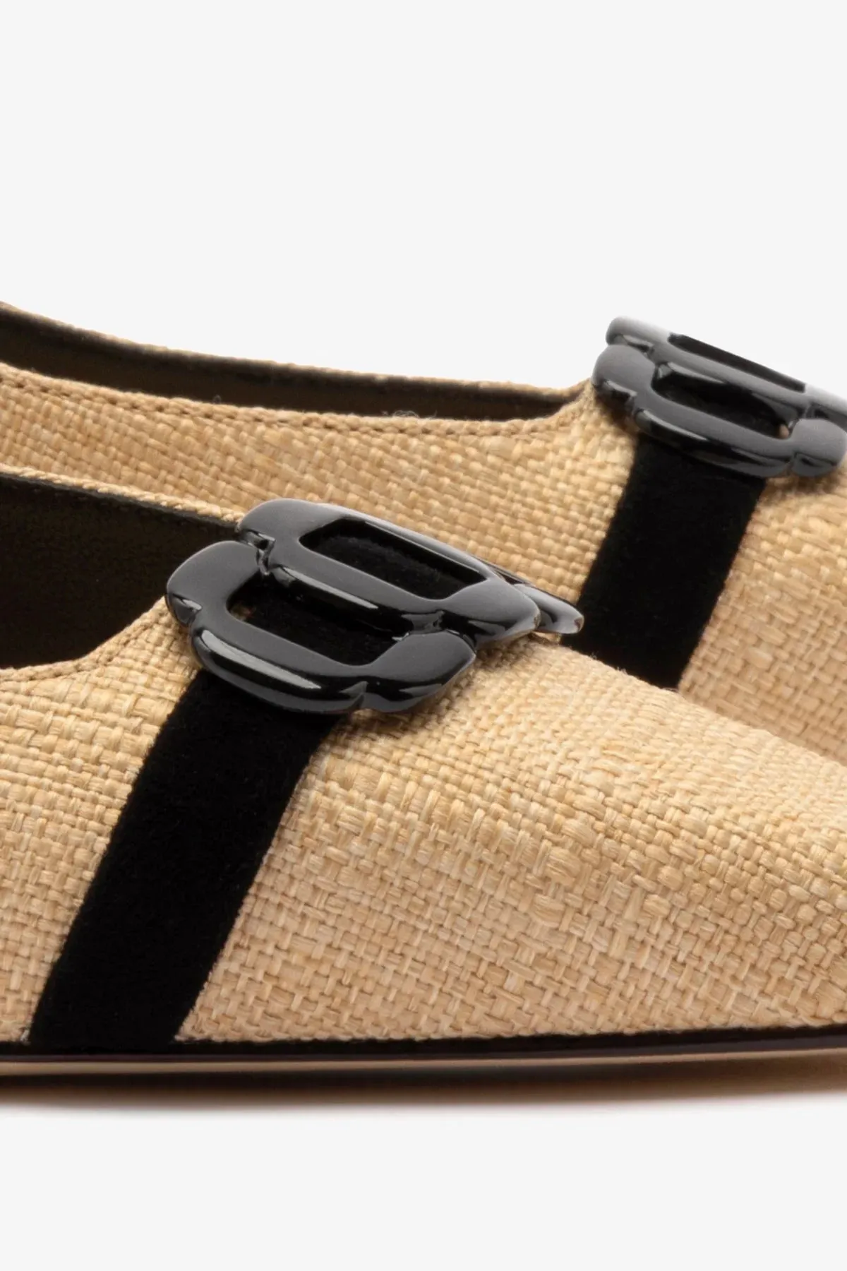 Franca Pump In Beige Raffia and Black Trimming,Women Heel