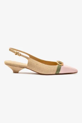 Franca Pump In Beige Raffia,Women Heel