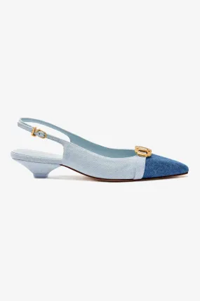 Franca Pump In Blue Denim,Women Heel