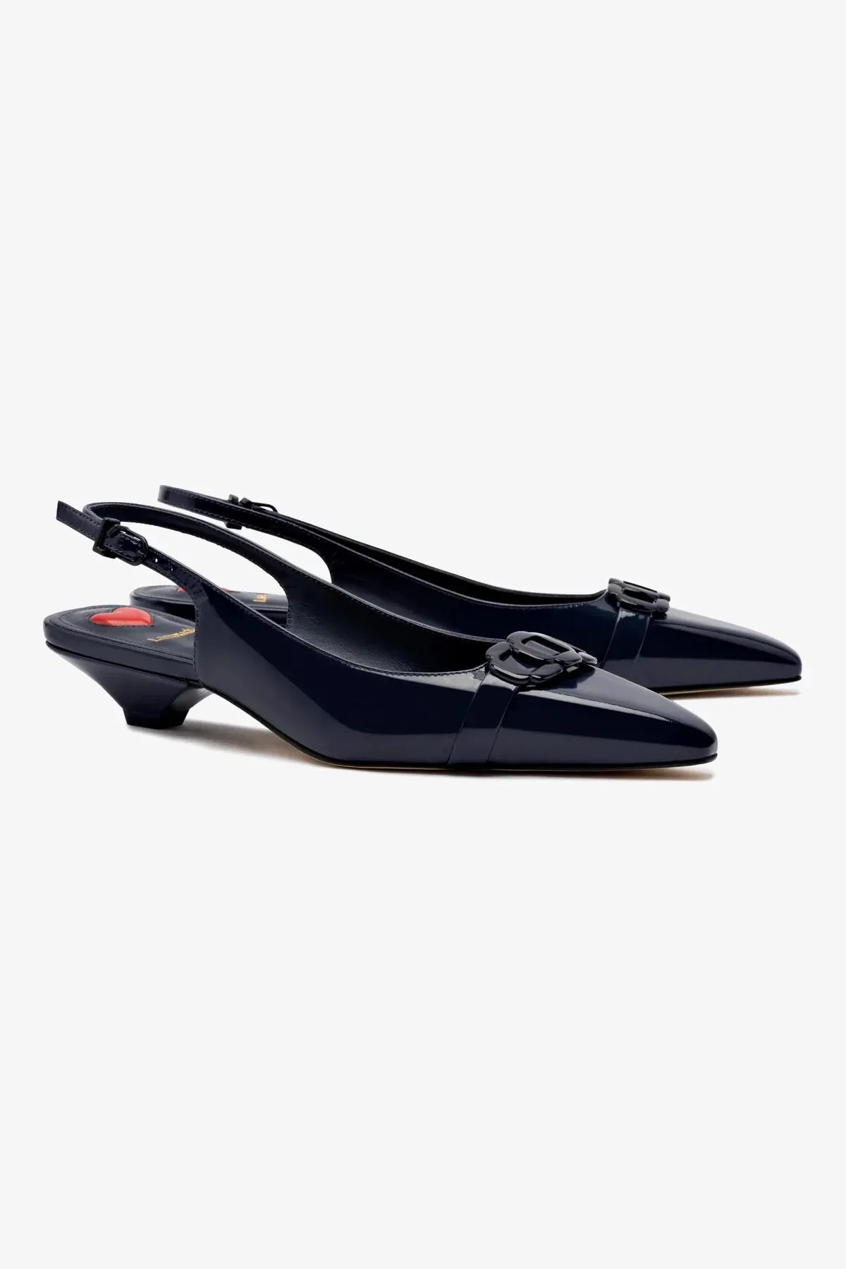 Franca Pump In Navy Patent Leather,Women Heel