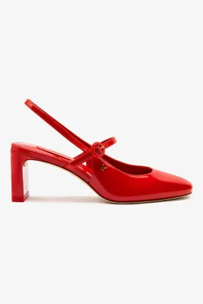 Georgina Pump In Scarlet Patent Leather,Women Heel