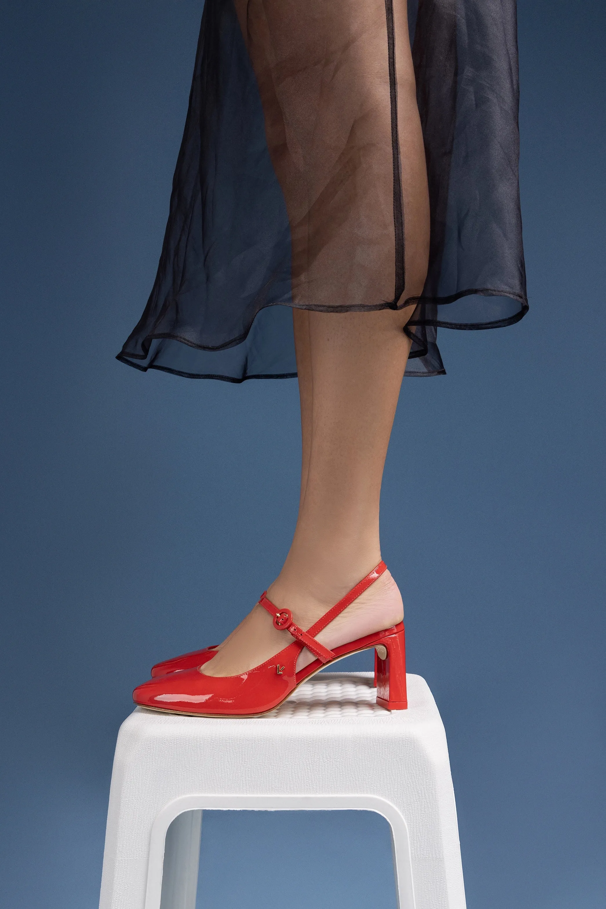 Georgina Pump In Scarlet Patent Leather,Women Heel