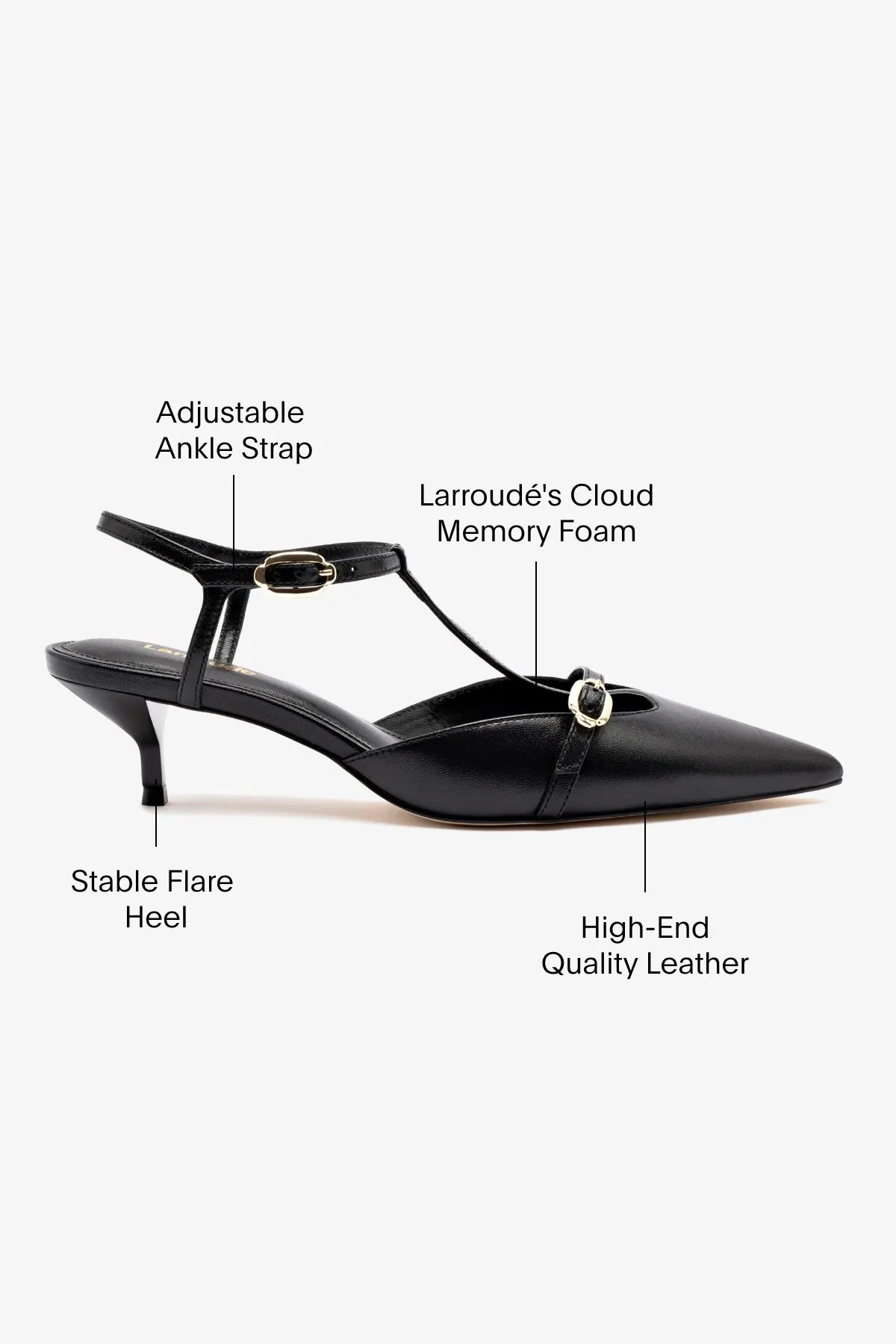 Grace Pump In Black Leather,Women Heel