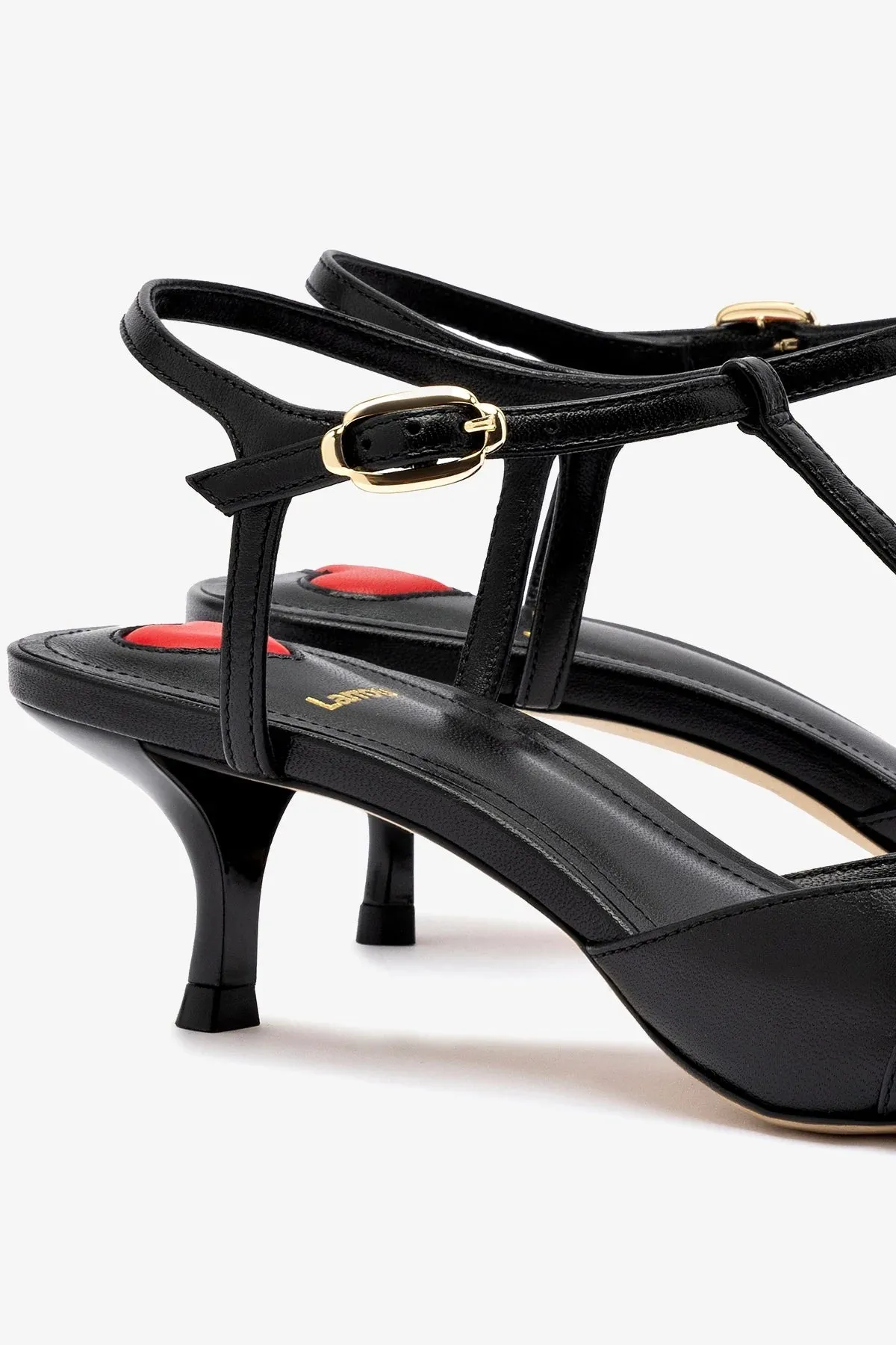 Grace Pump In Black Leather,Women Heel