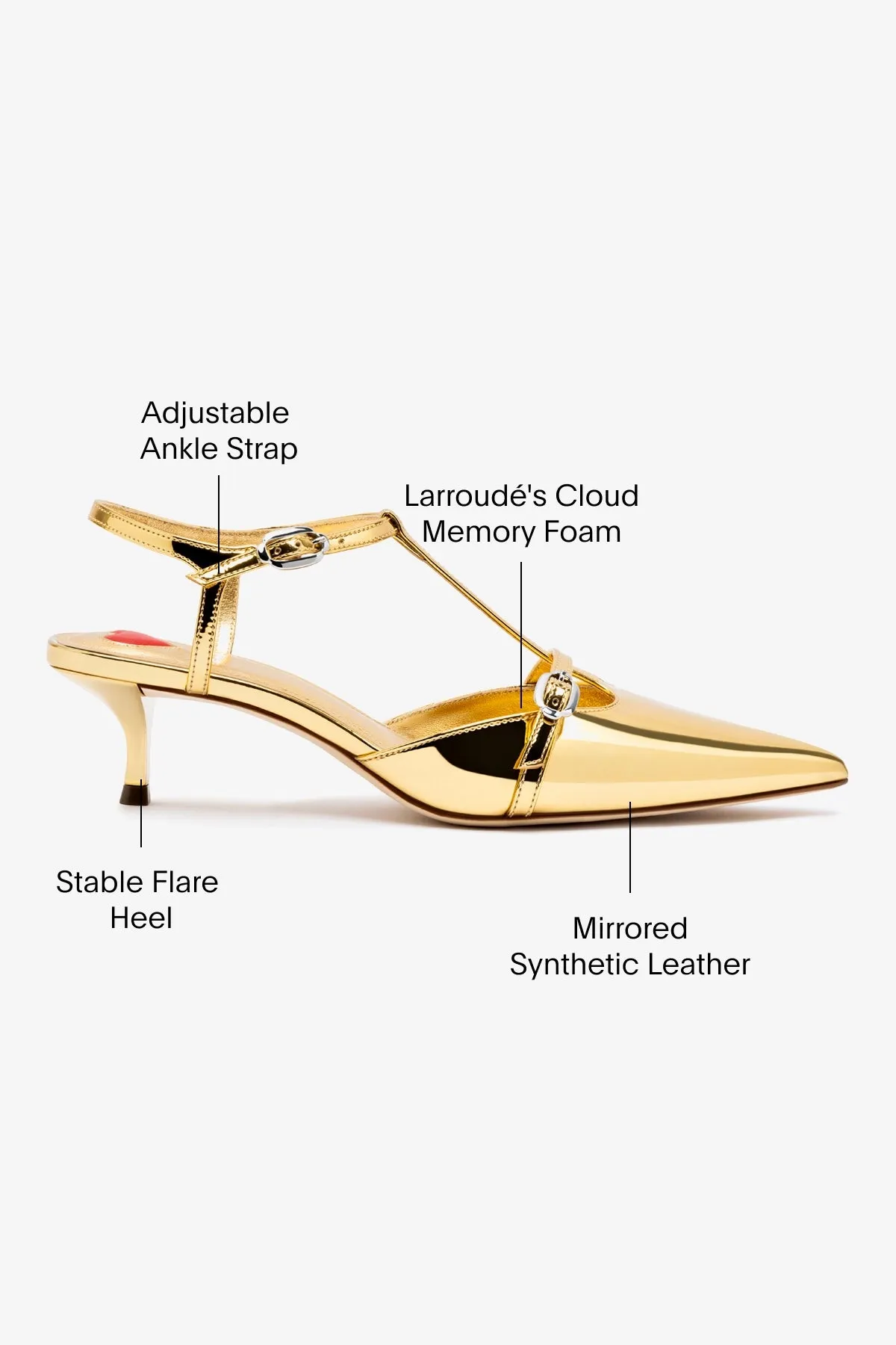 Grace Pump In Gold Specchio,Women Heel