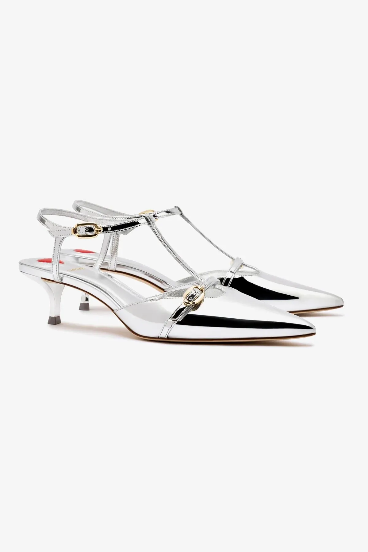 Grace Pump In Silver Specchio,Women Heel