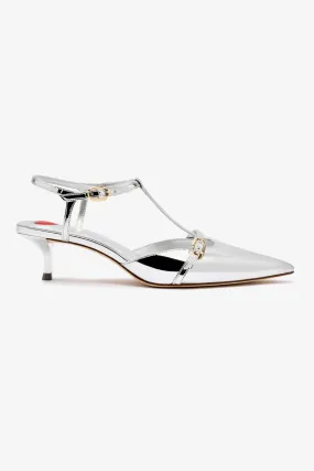 Grace Pump In Silver Specchio,Women Heel