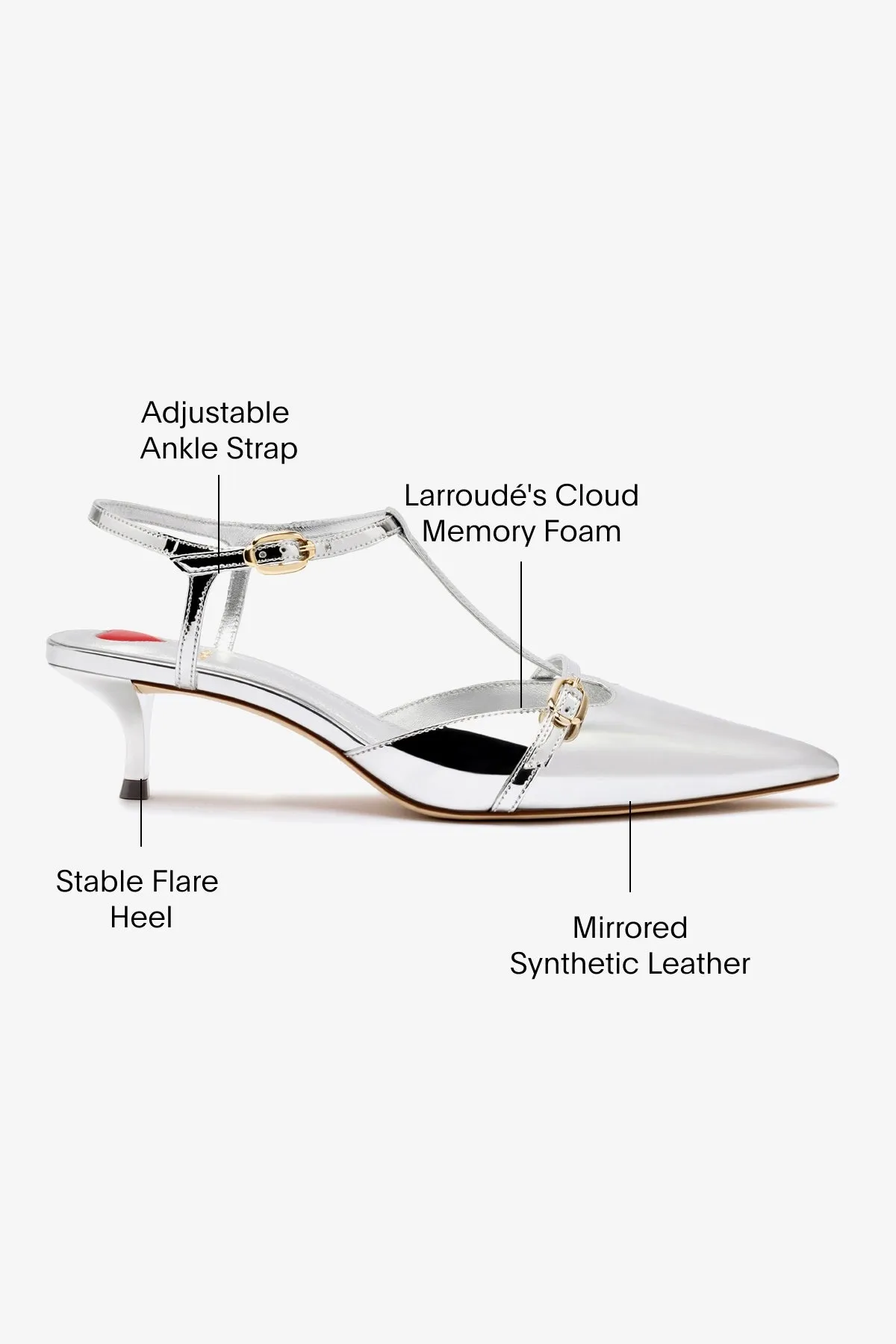 Grace Pump In Silver Specchio,Women Heel