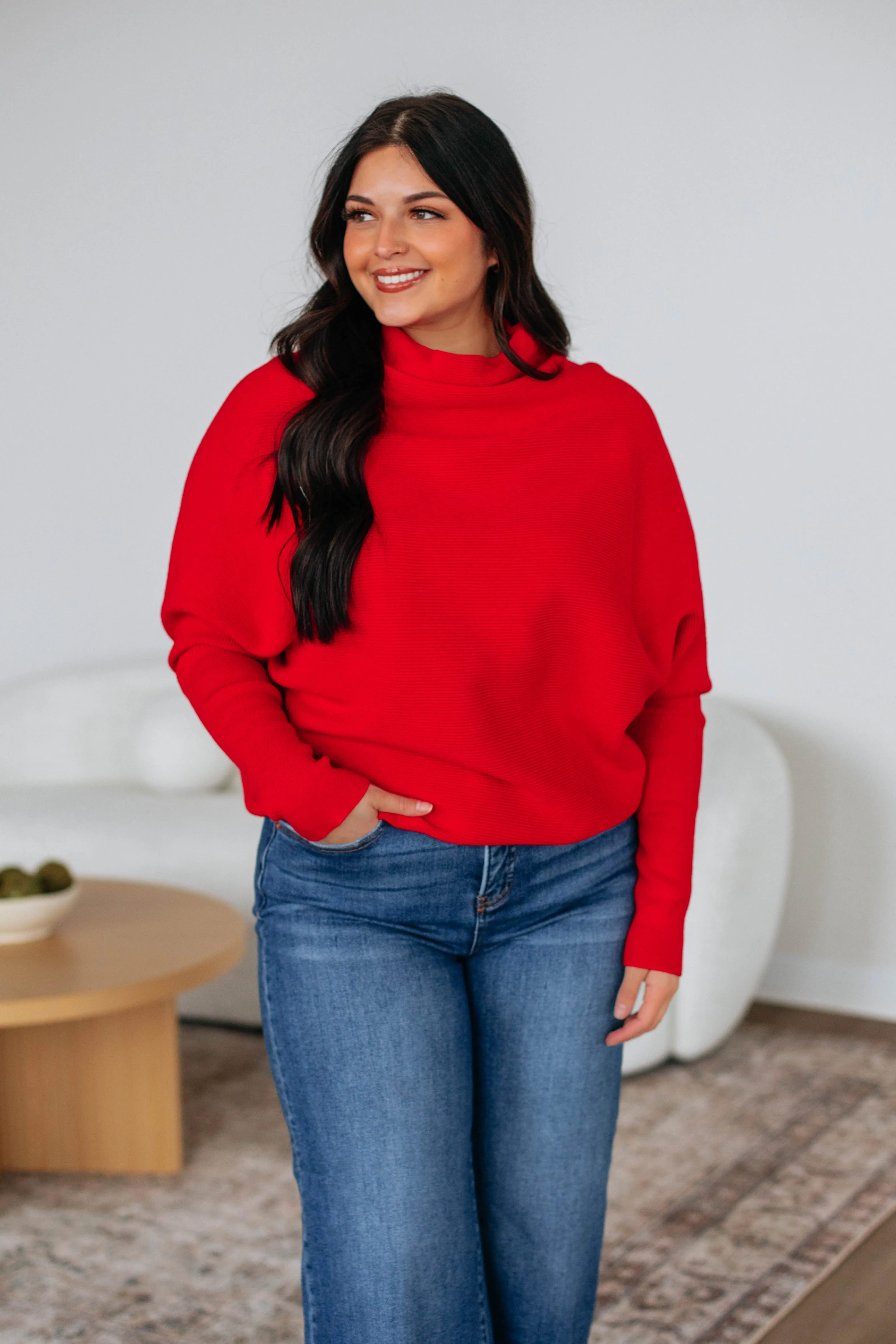 Gretchen Dolman Sweater - Ruby,Women Sweater