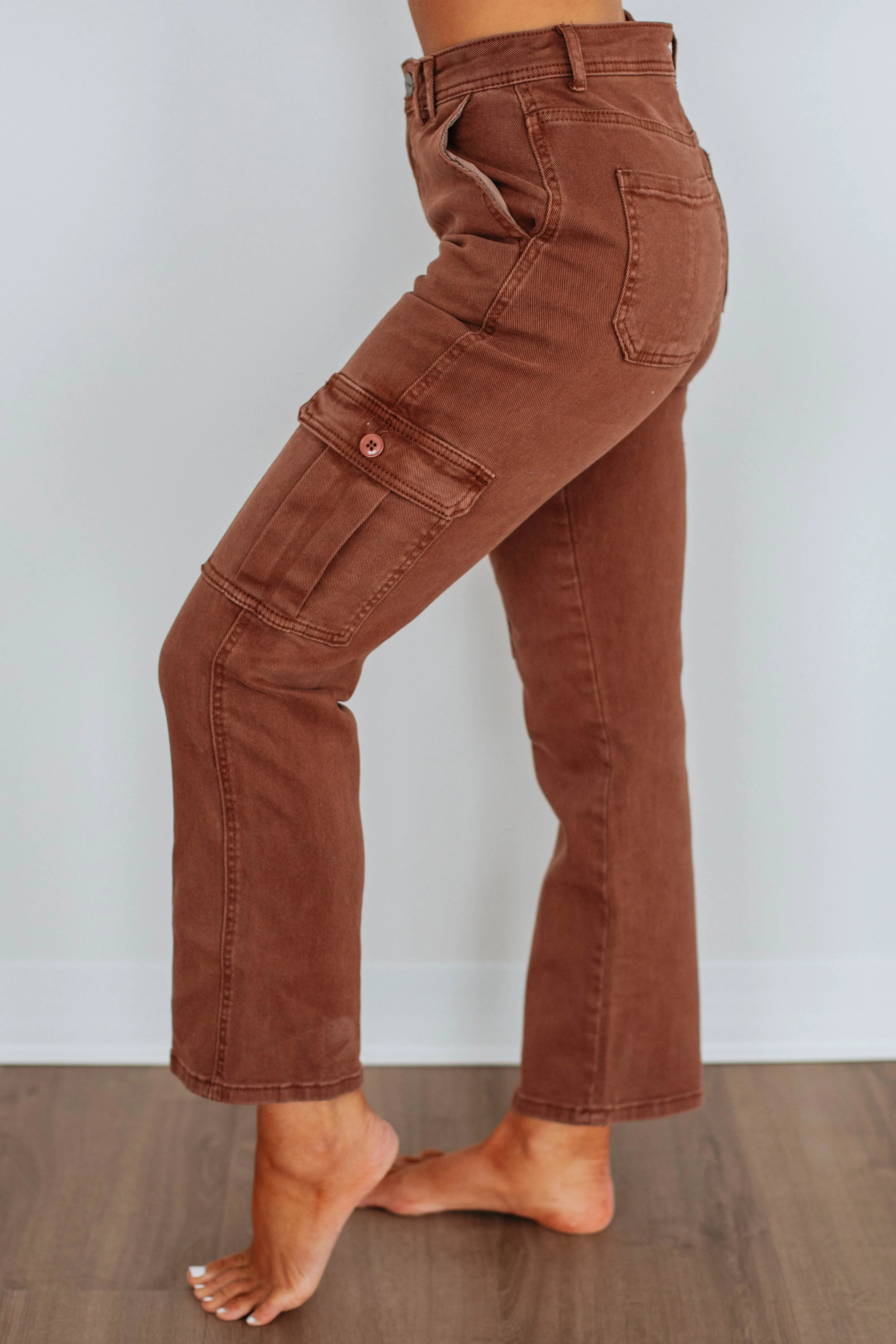Hadley Risen Cargo Jeans - Espresso,Jeans Women