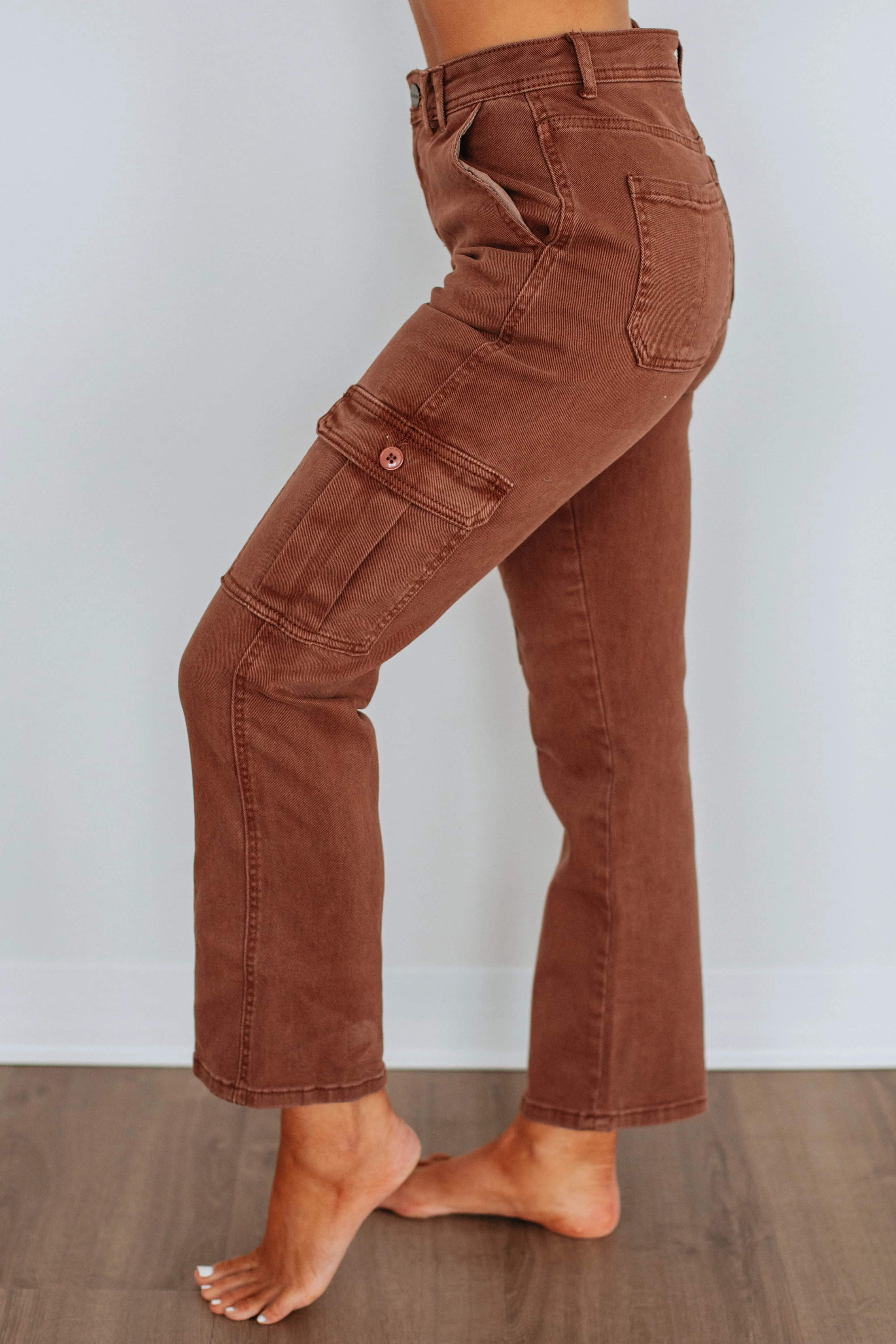 Hadley Risen Cargo Jeans - Espresso,Jeans Women