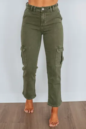 Hadley Risen Cargo Jeans - Moss,Jeans Women