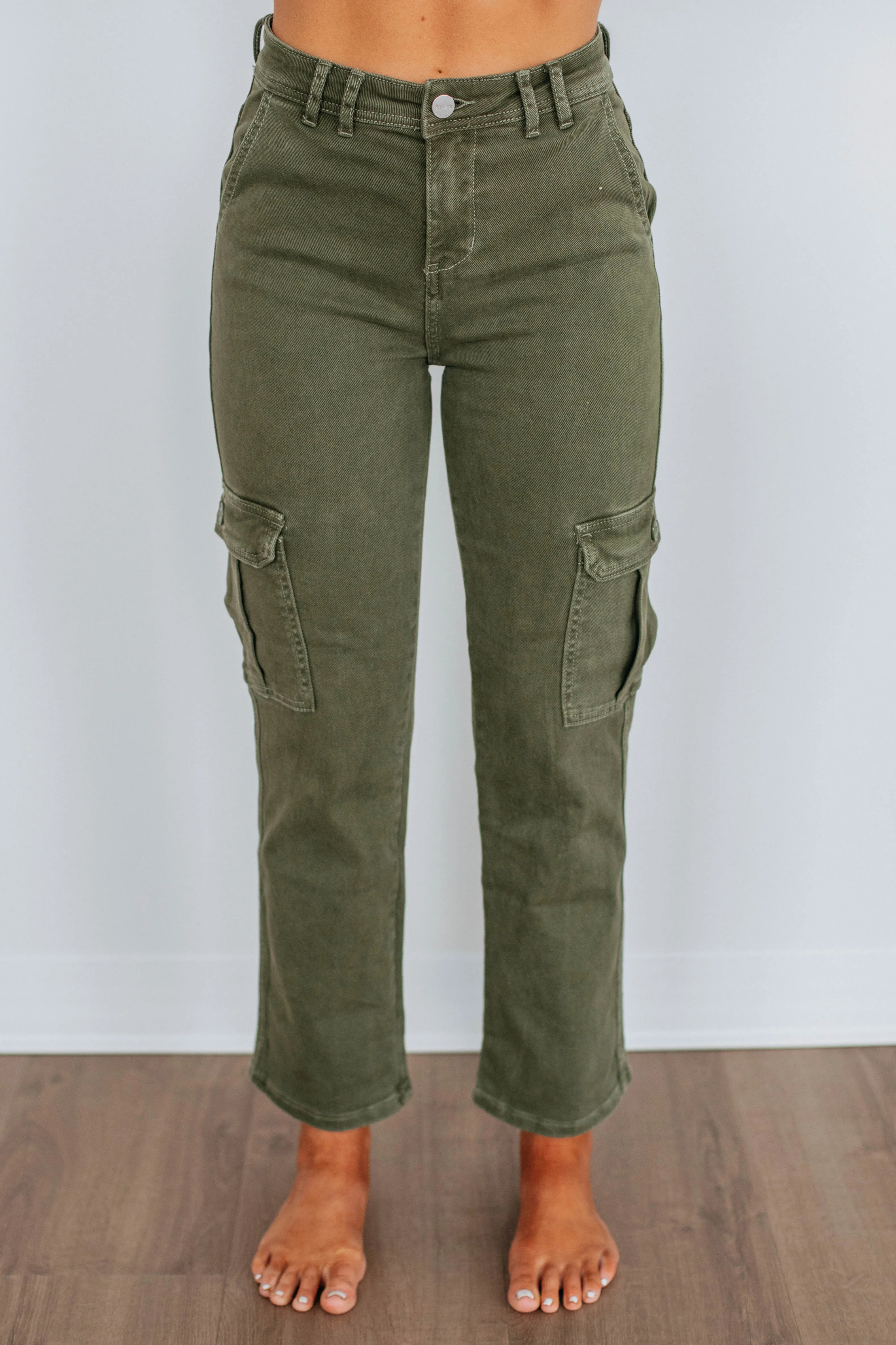 Hadley Risen Cargo Jeans - Moss,Jeans Women