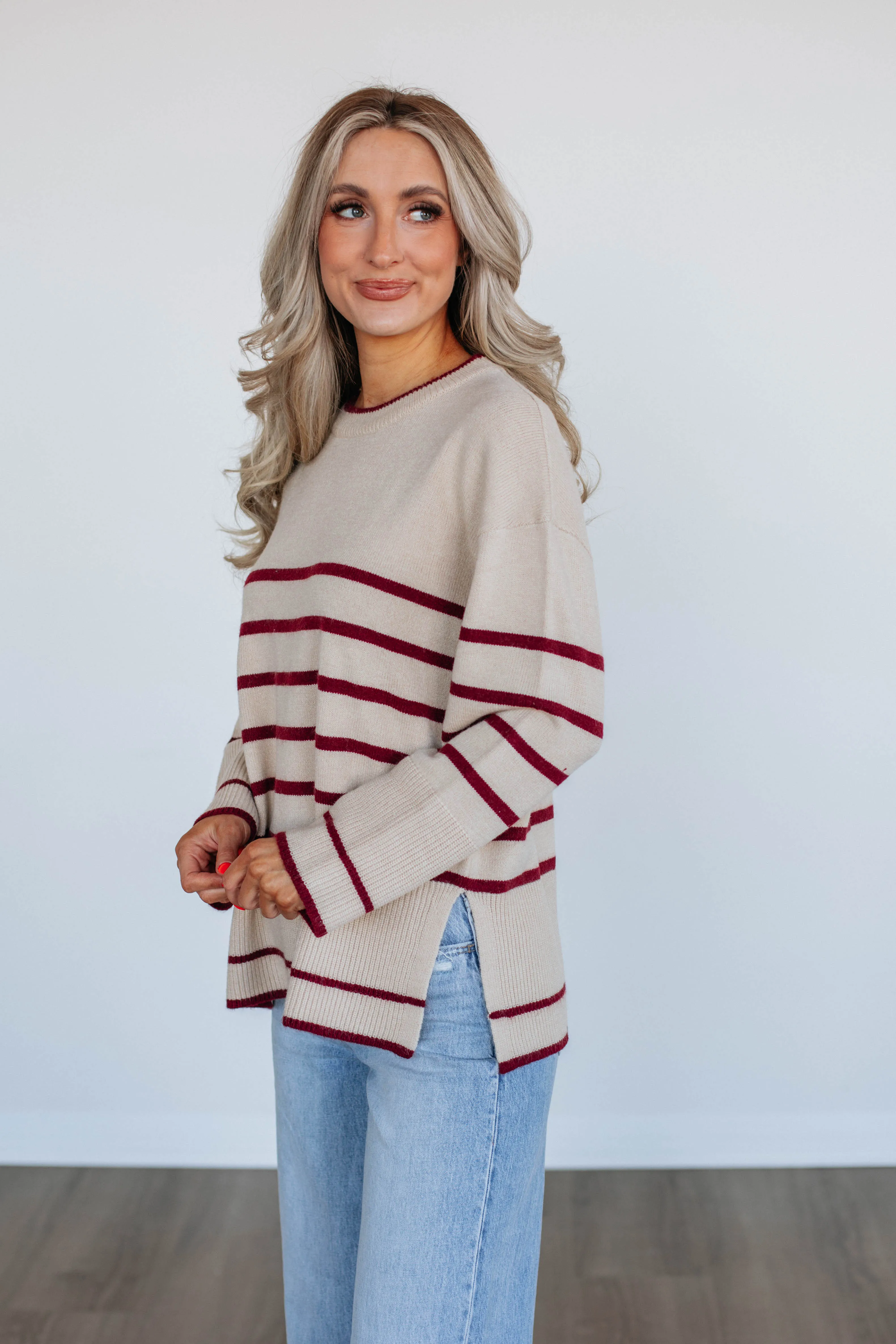 Halston Striped Sweater,Women Sweater