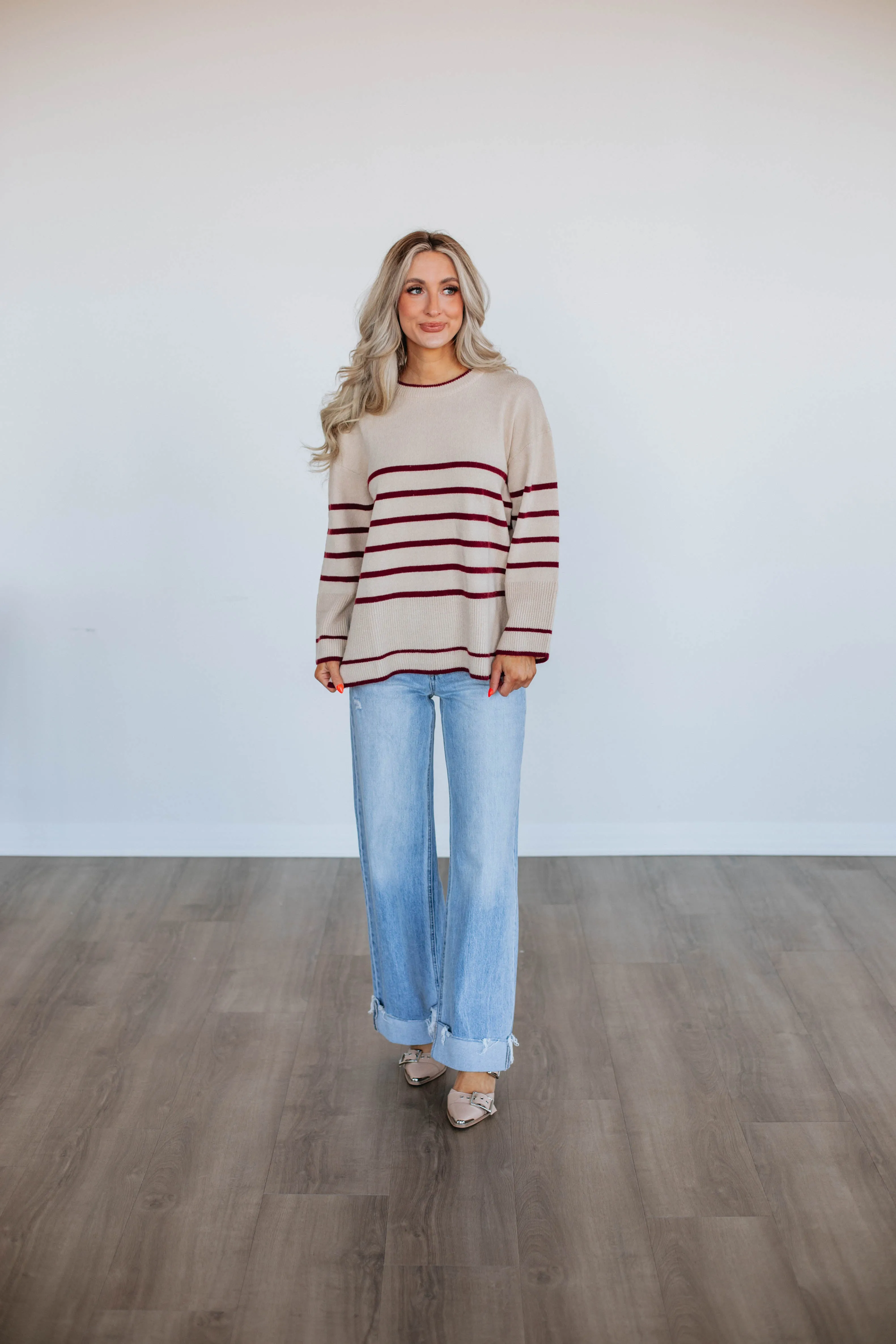 Halston Striped Sweater,Women Sweater