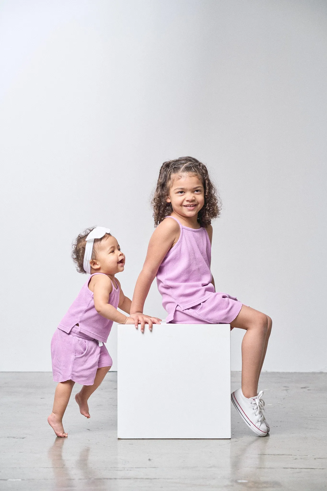 Imperfect Waffle Short - Purple,Kids