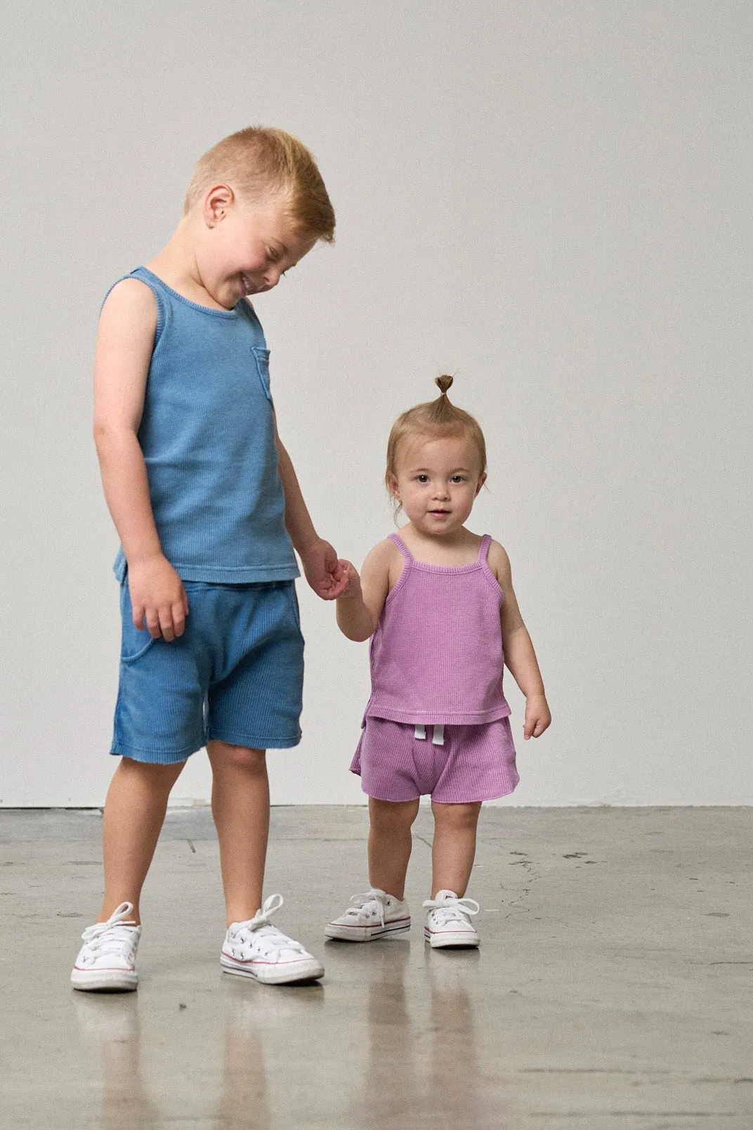 Imperfect Waffle Short - Purple,Kids