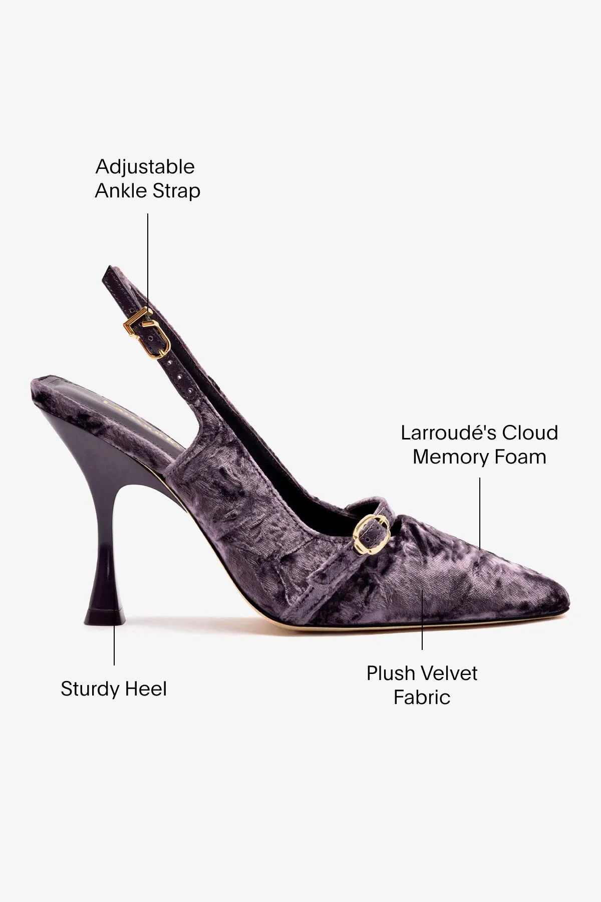 Ines Hi Pump In Purple Velvet,Women Heel