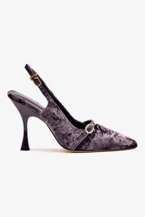 Ines Hi Pump In Purple Velvet,Women Heel