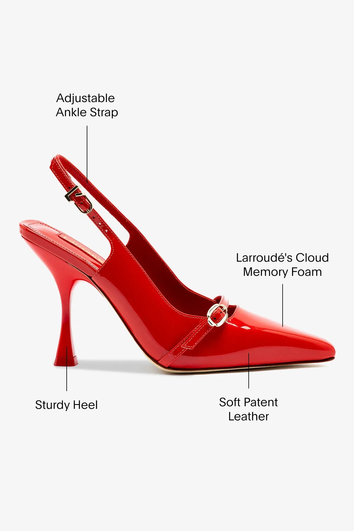 Ines Hi Pump in Scarlet Patent Leather,Women Heel