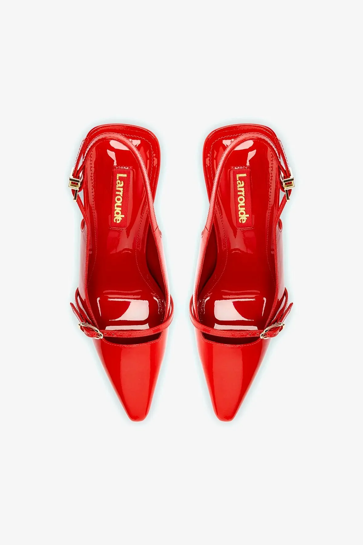 Ines Hi Pump in Scarlet Patent Leather,Women Heel