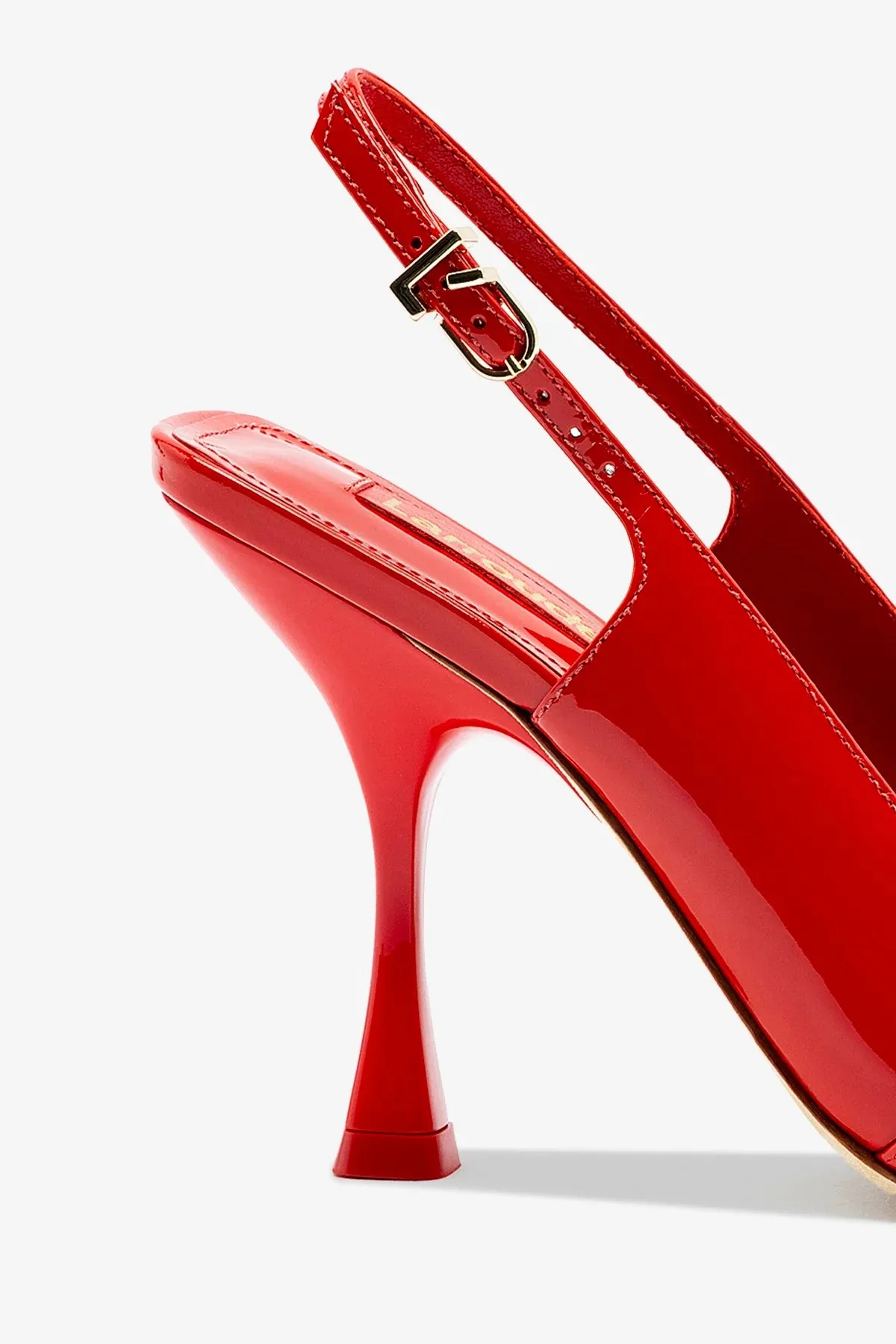 Ines Hi Pump in Scarlet Patent Leather,Women Heel