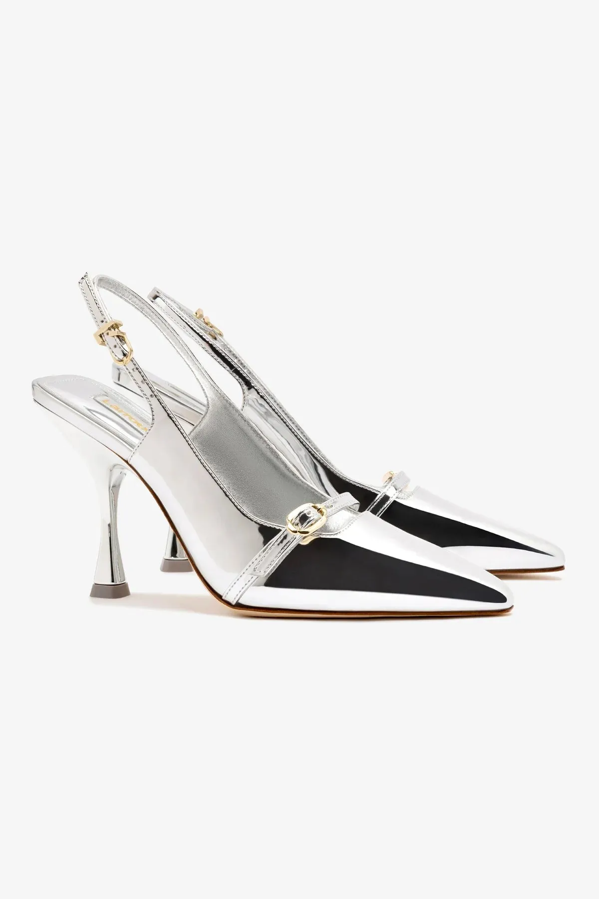 Ines Hi Pump in Silver Specchio,Women Heel