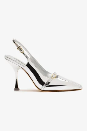 Ines Hi Pump in Silver Specchio,Women Heel