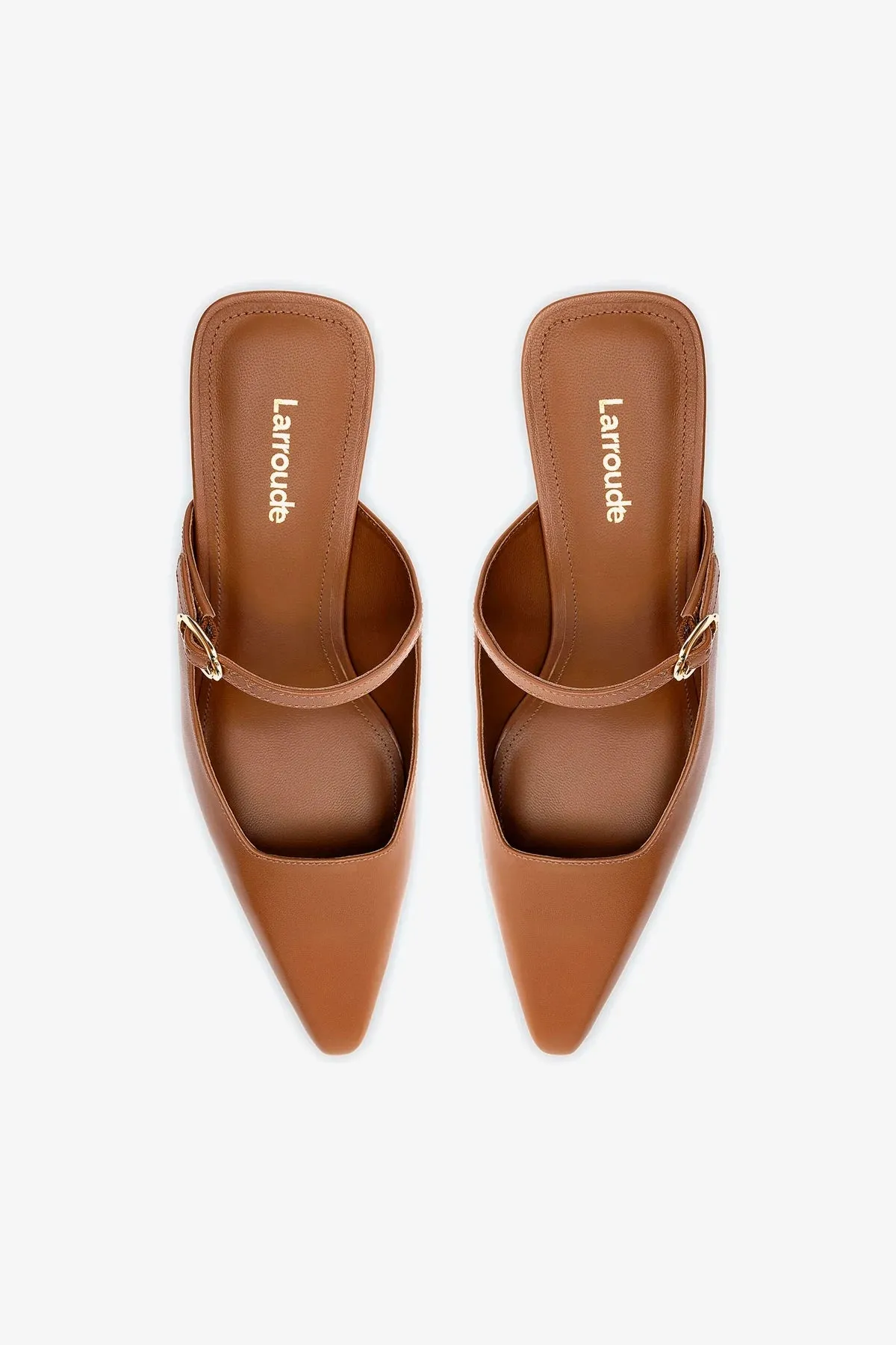 Ines Mule In Caramel Leather,Women Heel