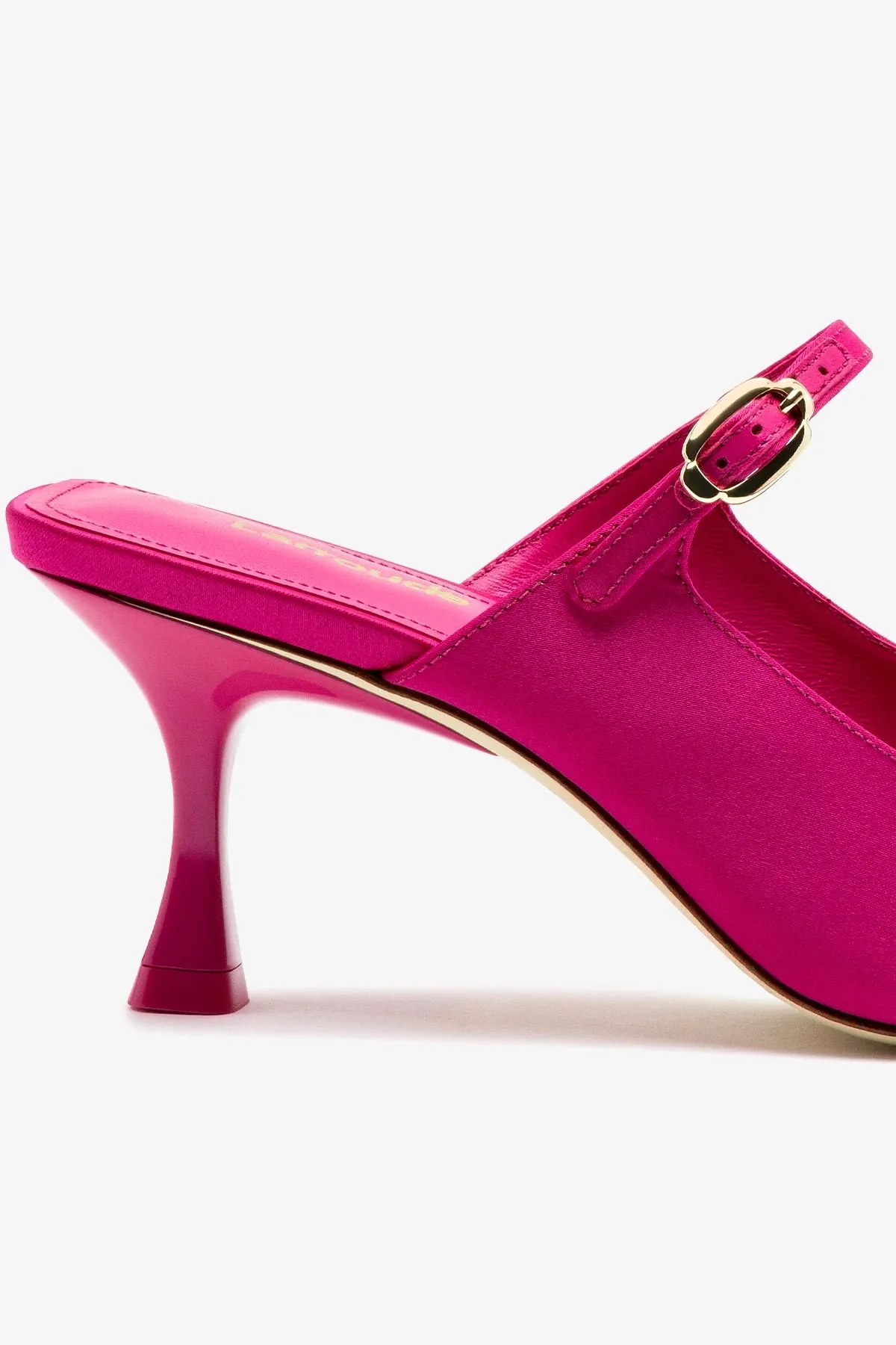 Ines Mule In Magenta Satin,Women Heel