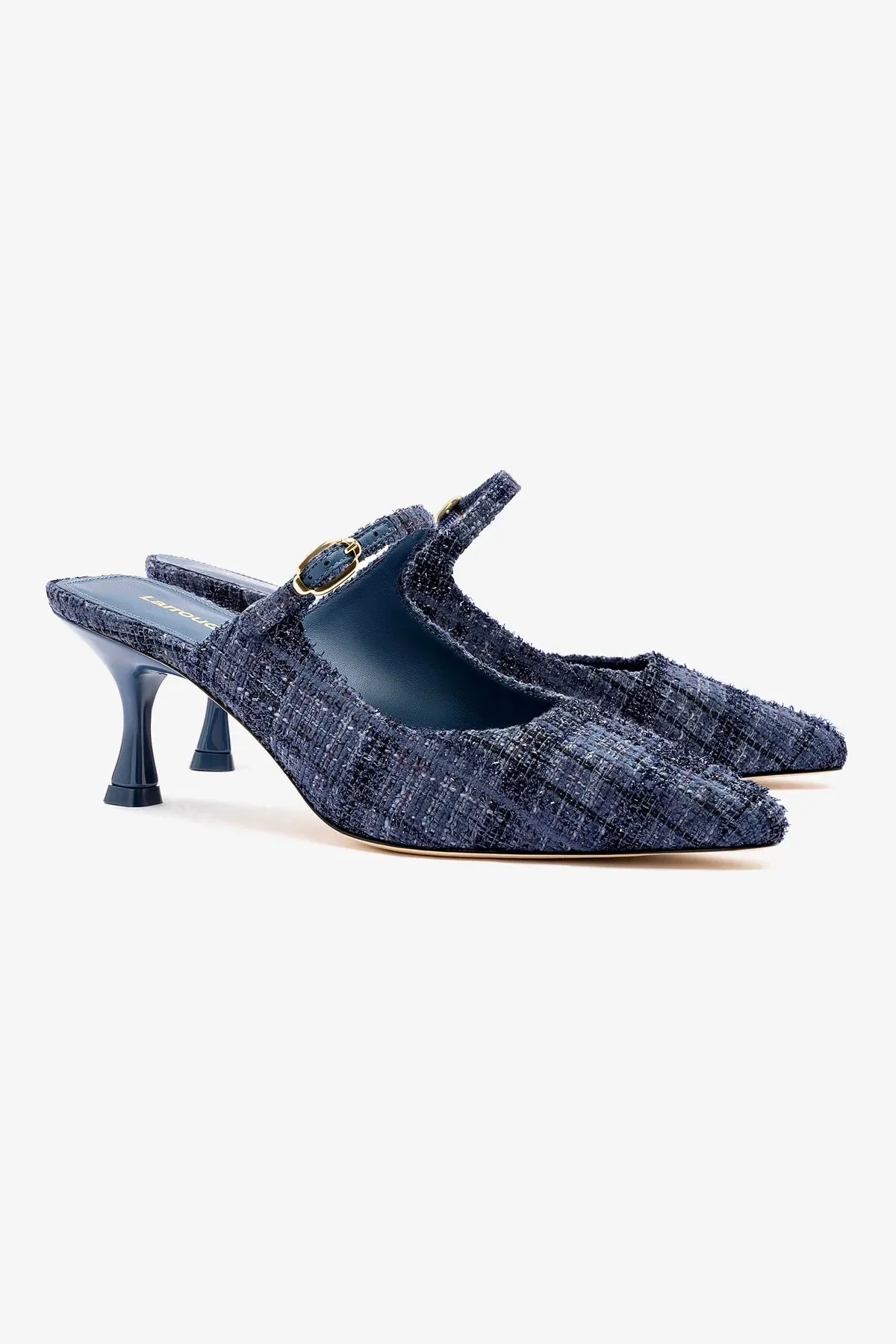 Ines Mule In Marlin Tweed,Women Heel