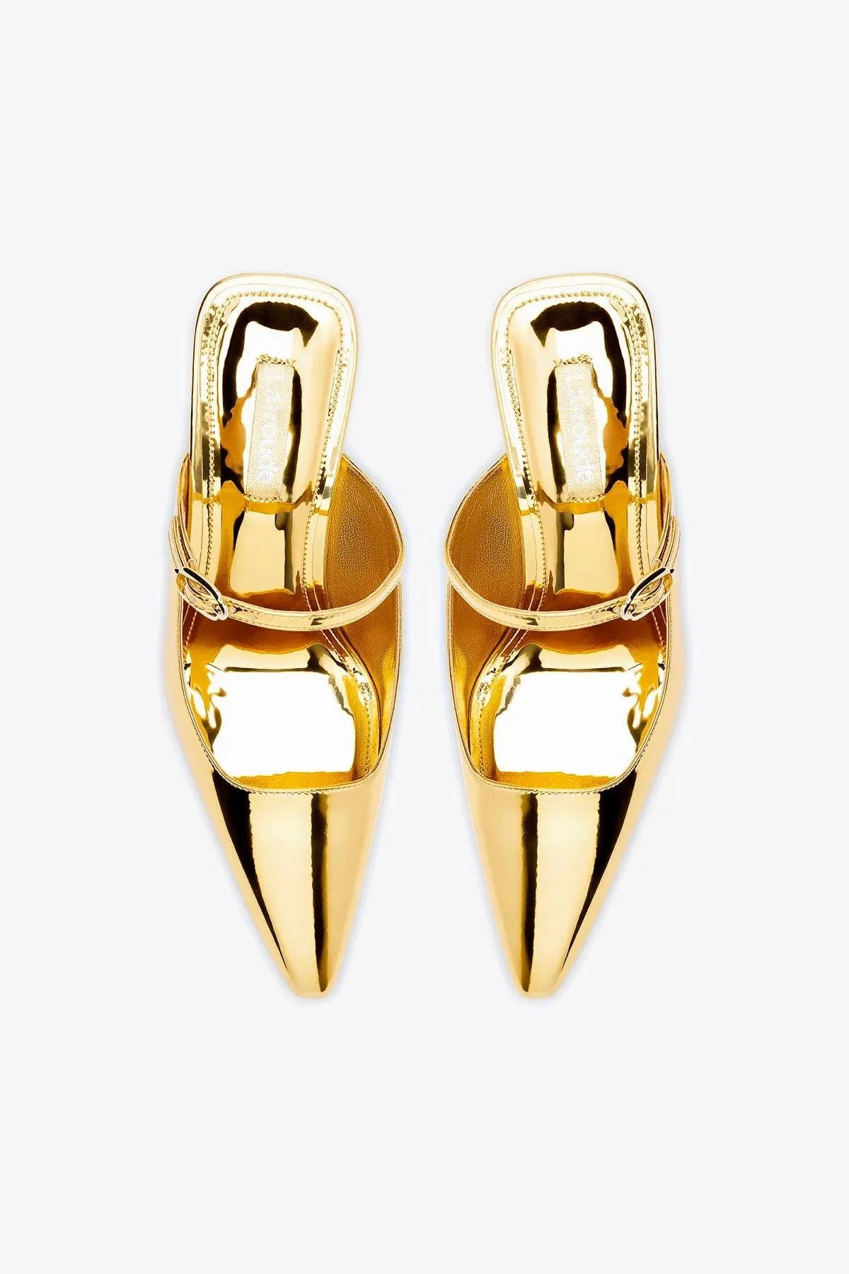 Ines Mule In Specchio Gold,Women Heel