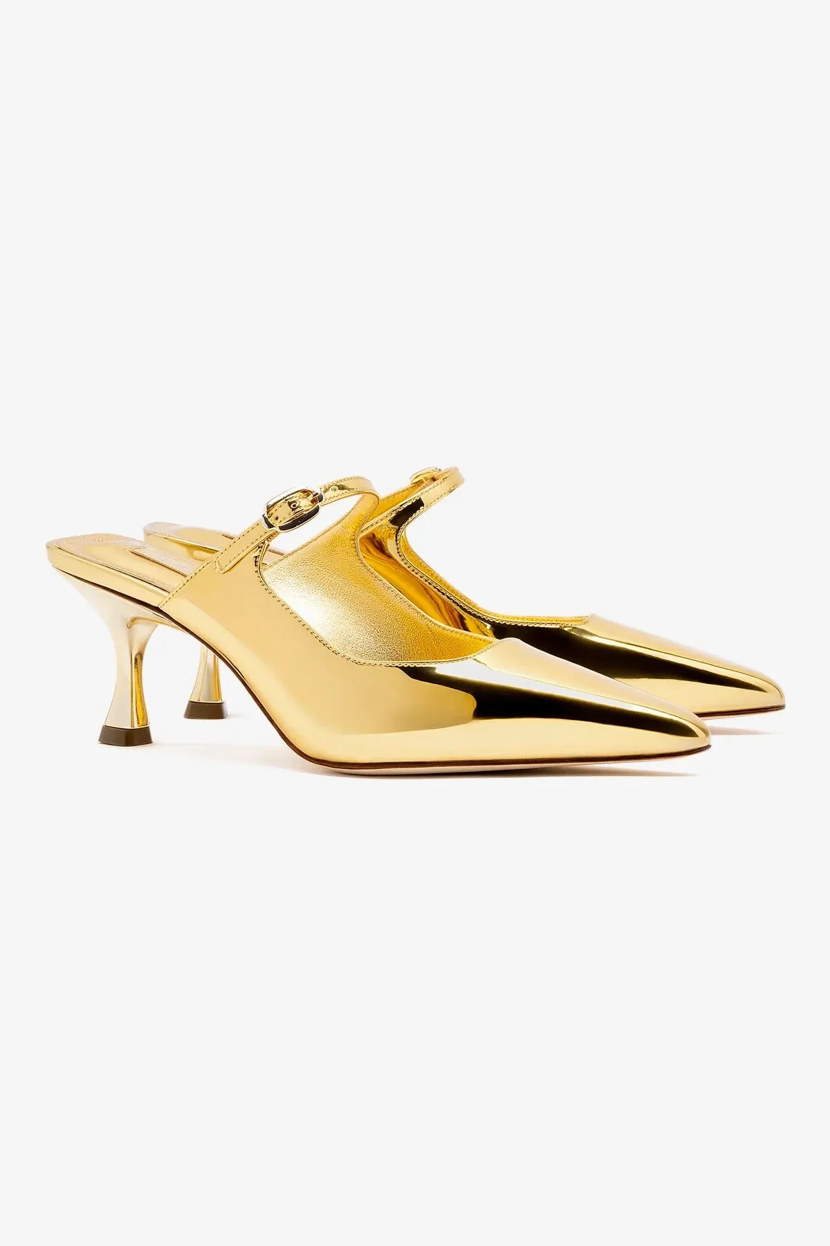 Ines Mule In Specchio Gold,Women Heel