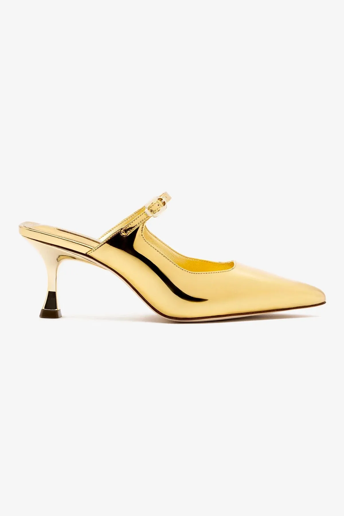 Ines Mule In Specchio Gold,Women Heel