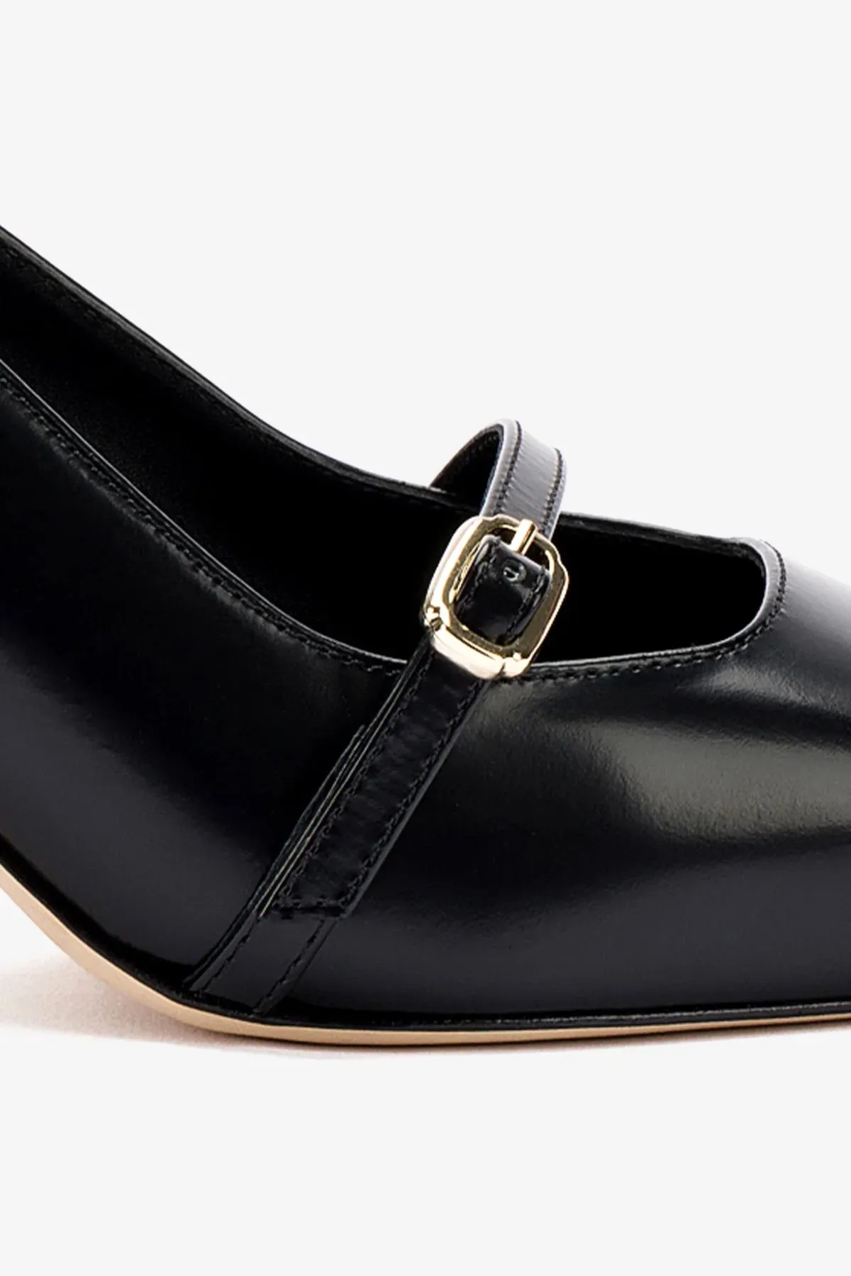 Ines Pump In Black Leather,Women Heel