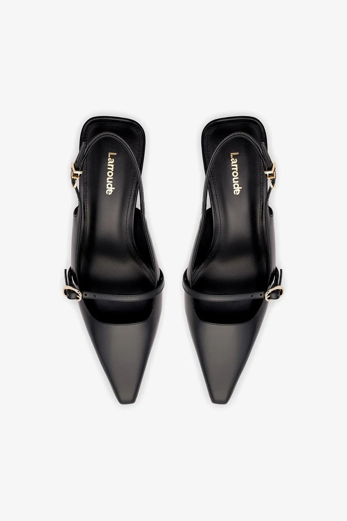 Ines Pump In Black Leather,Women Heel