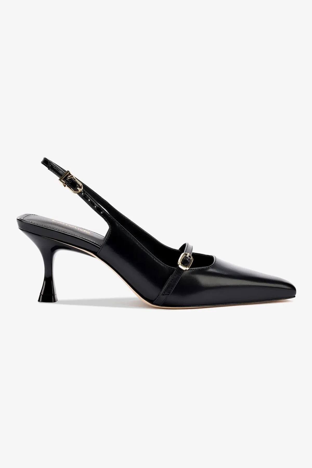 Ines Pump In Black Leather,Women Heel