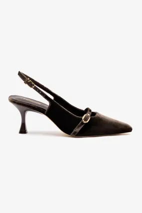 Ines Pump In Expresso Velvet,Women Heel