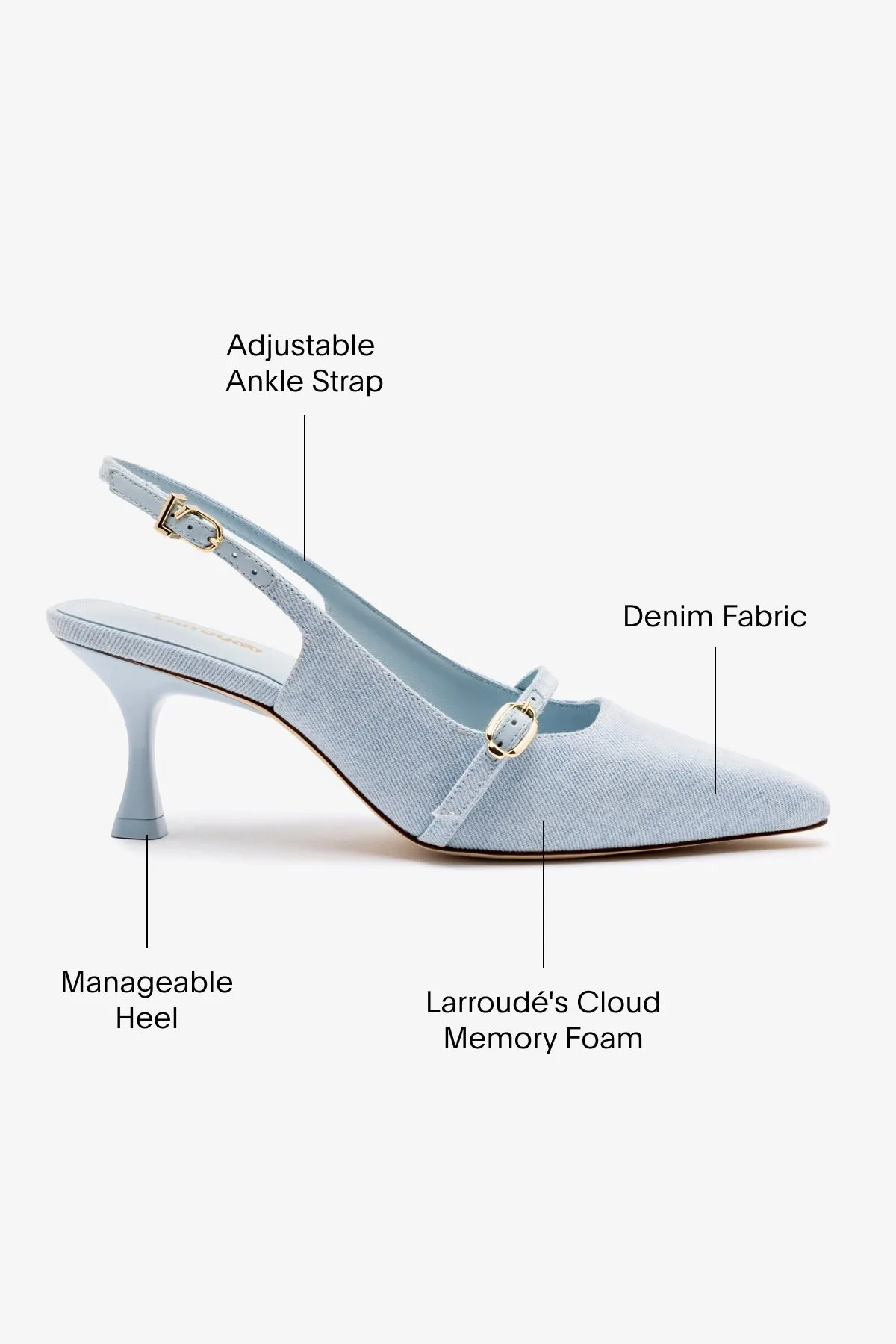 Ines Pump In Maya Denim,Women Heel