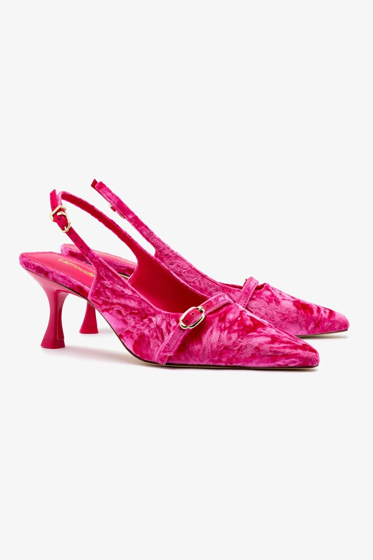 Ines Pump In Pink Velvet,Women Heel